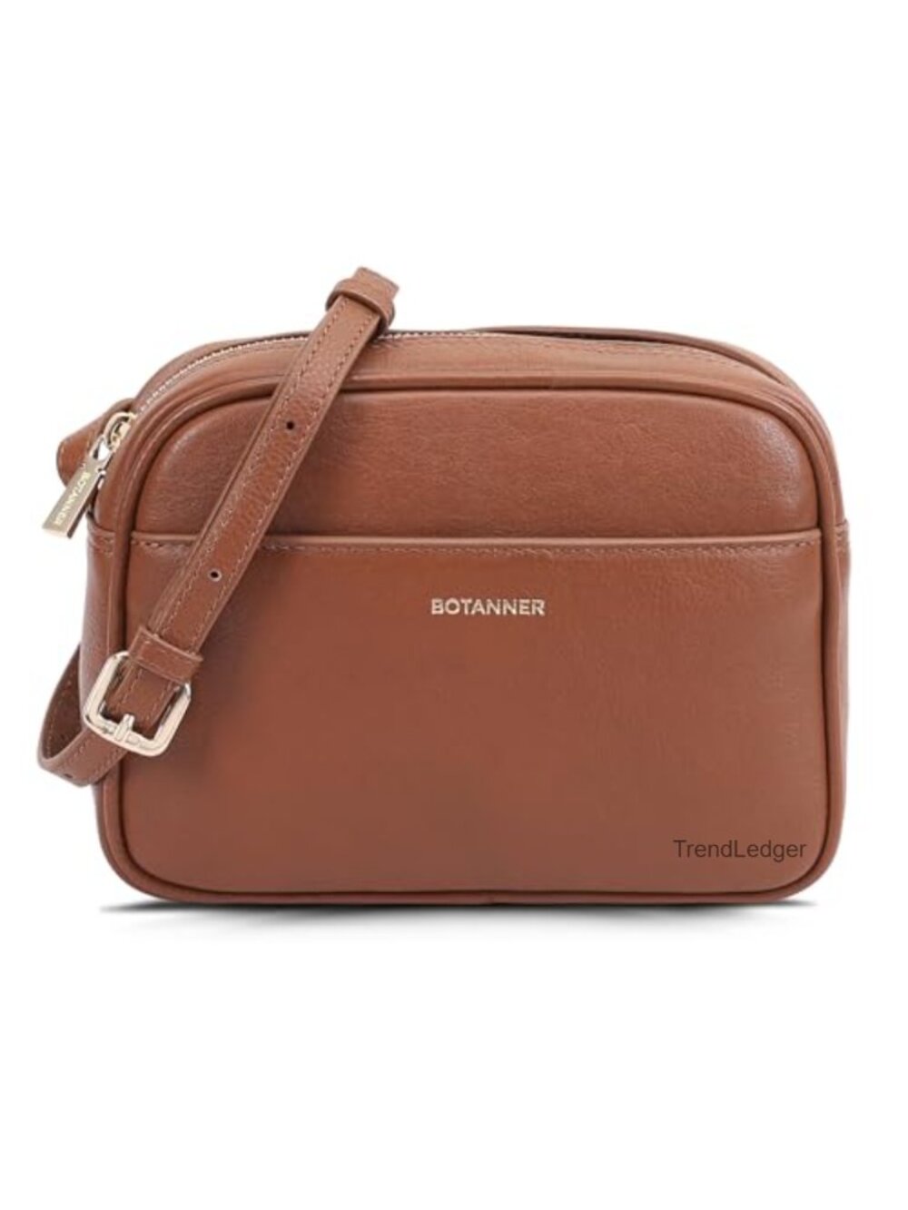 Genuine Leather Crossbody Bag Lightweight Adjustable Strap Top Zip